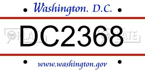 DC2368 District Of Columbia License Plate