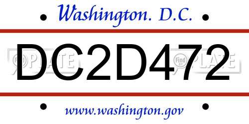 DC2D472 District Of Columbia License Plate
