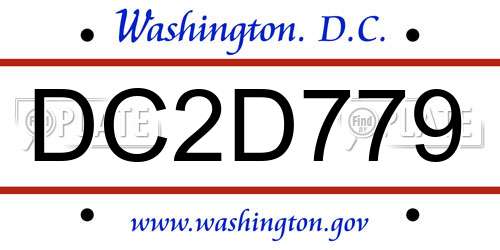 DC2D779 District Of Columbia License Plate