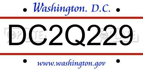 DC2Q229 District Of Columbia License Plate
