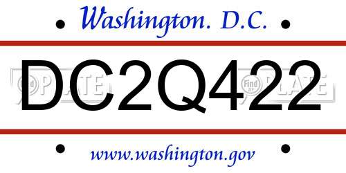 DC2Q422 District Of Columbia License Plate