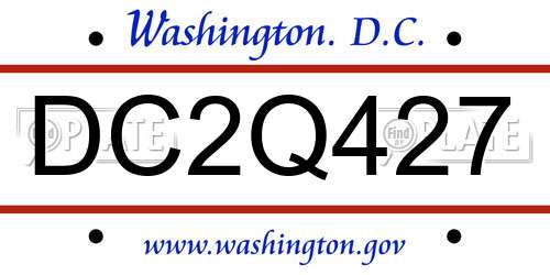 DC2Q427 District Of Columbia License Plate
