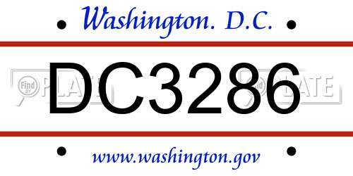 DC3286 District Of Columbia License Plate