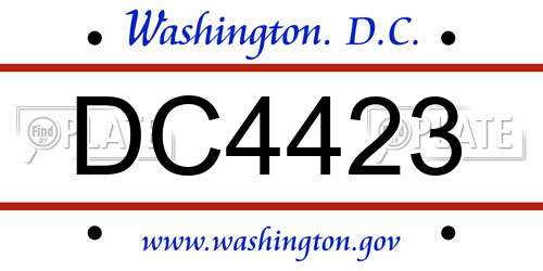 DC4423 District Of Columbia License Plate