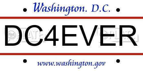 DC4EVER District Of Columbia License Plate