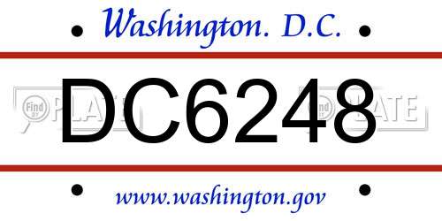 DC6248 District Of Columbia License Plate