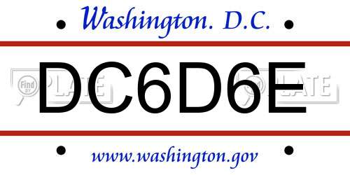 DC6D6E District Of Columbia License Plate