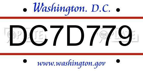 DC7D779 District Of Columbia License Plate
