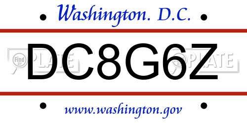 DC8G6Z District Of Columbia License Plate