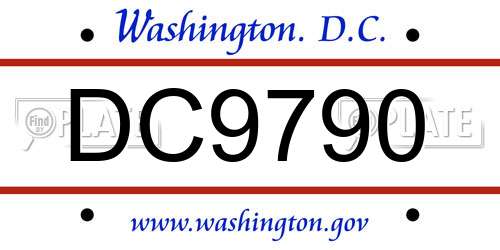 DC9790 District Of Columbia License Plate