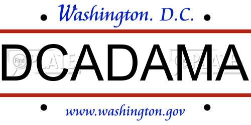 DCADAMA District Of Columbia License Plate