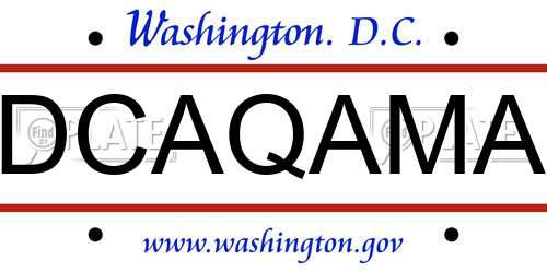 DCAQAMA District Of Columbia License Plate