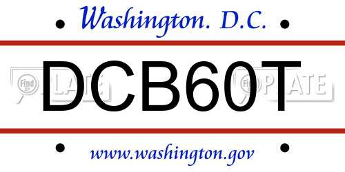 DCB60T District Of Columbia License Plate