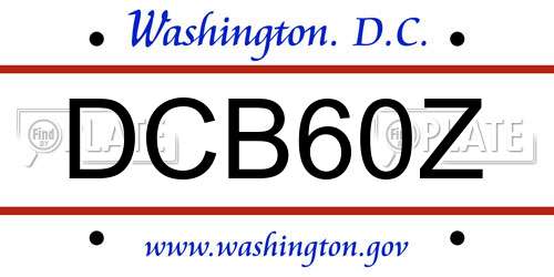 DCB60Z District Of Columbia License Plate