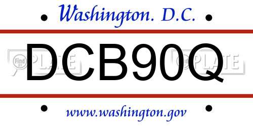 DCB90Q District Of Columbia License Plate