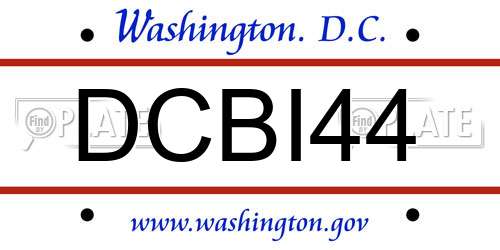 DCBI44 District Of Columbia License Plate
