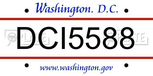DCI5588 District Of Columbia License Plate