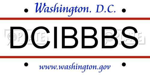 DCIBBBS District Of Columbia License Plate