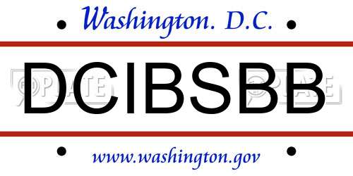 DCIBSBB District Of Columbia License Plate