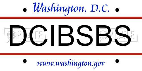 DCIBSBS District Of Columbia License Plate