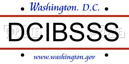 DCIBSSS District Of Columbia License Plate