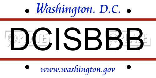 DCISBBB District Of Columbia License Plate