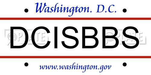 DCISBBS District Of Columbia License Plate