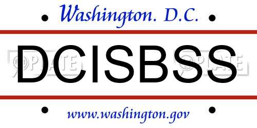 DCISBSS District Of Columbia License Plate