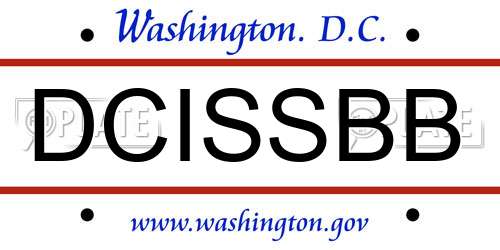 DCISSBB District Of Columbia License Plate