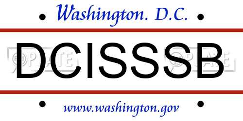 DCISSSB District Of Columbia License Plate