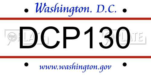 DCP130 District Of Columbia License Plate