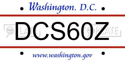 DCS60Z District Of Columbia License Plate