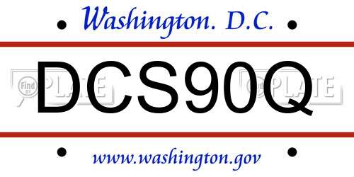 DCS90Q District Of Columbia License Plate