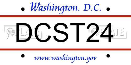 DCST24 District Of Columbia License Plate