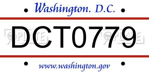 DCT0779 District Of Columbia License Plate
