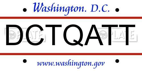 DCTQATT District Of Columbia License Plate
