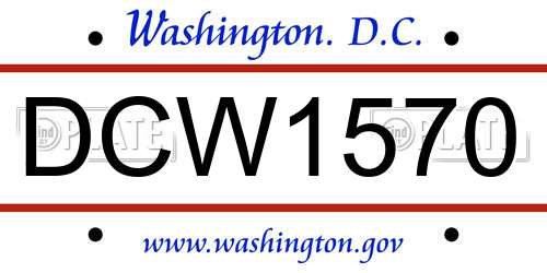 DCW1570 District Of Columbia License Plate