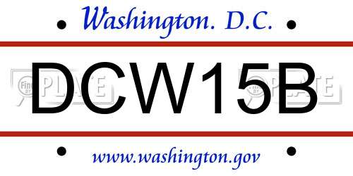 DCW15B District Of Columbia License Plate