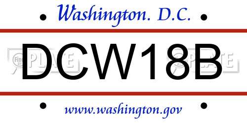 DCW18B District Of Columbia License Plate