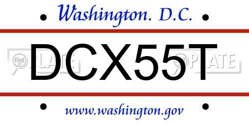 DCX55T District Of Columbia License Plate