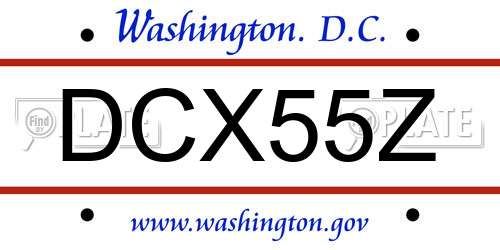 DCX55Z District Of Columbia License Plate