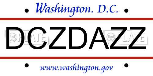 DCZDAZZ District Of Columbia License Plate