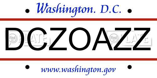 DCZOAZZ District Of Columbia License Plate