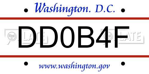 DD0B4F District Of Columbia License Plate