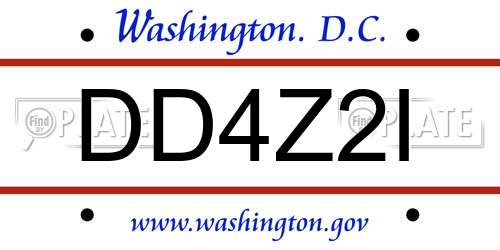 DD4Z2I District Of Columbia License Plate