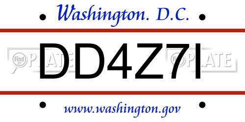 DD4Z7I District Of Columbia License Plate