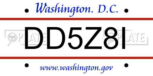 DD5Z8I District Of Columbia License Plate