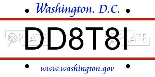 DD8T8I District Of Columbia License Plate