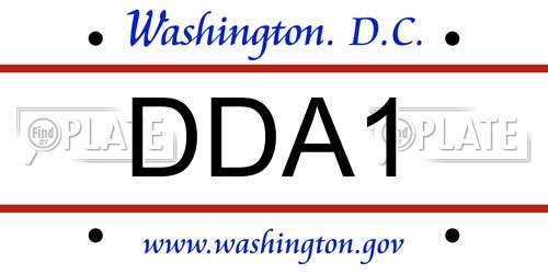 DDA1 District Of Columbia License Plate