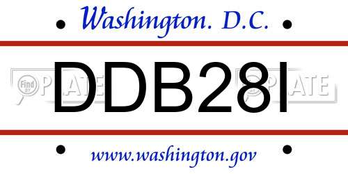 DDB28I District Of Columbia License Plate